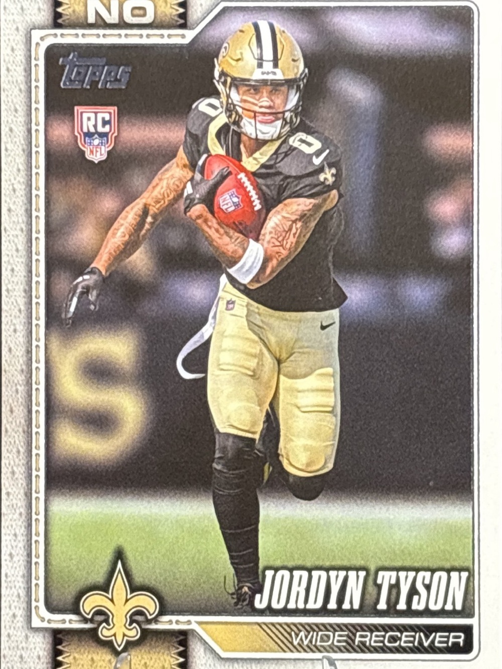Topps Jordyn Tyson New Orleans Saints Rookie Football Card